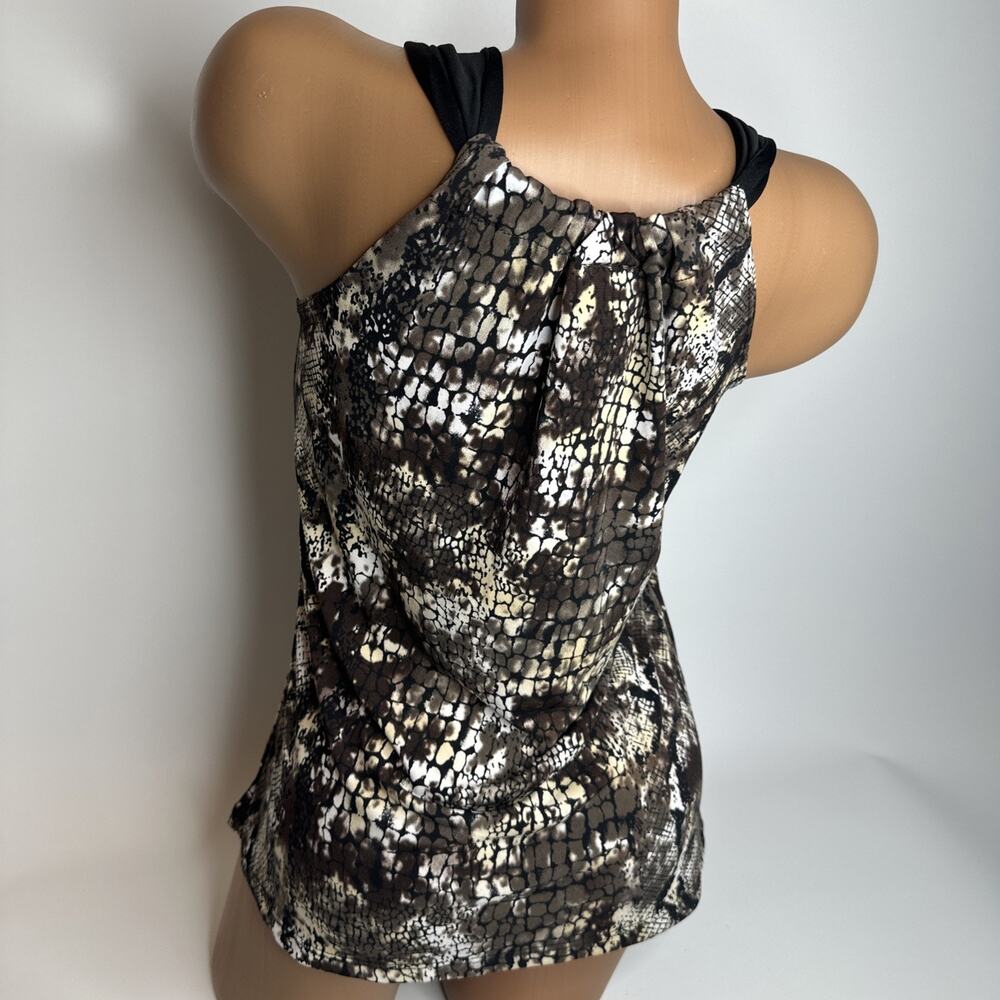 VTG Y2K PerSeption Concept Snakeskin Print Ruched Back Tank Top Size Small EUC - Picture 3 of 9